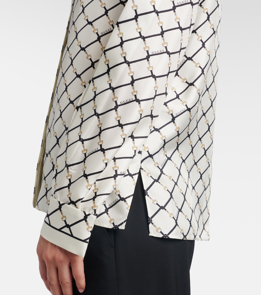  Gucci Gucci Gucci Horsebit Silk Twill Shirt 