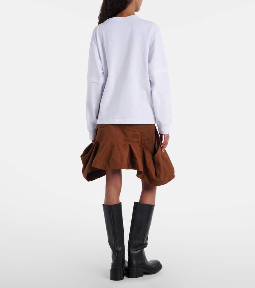 Sacai X Carhartt Layered Cotton Jersey Top In White