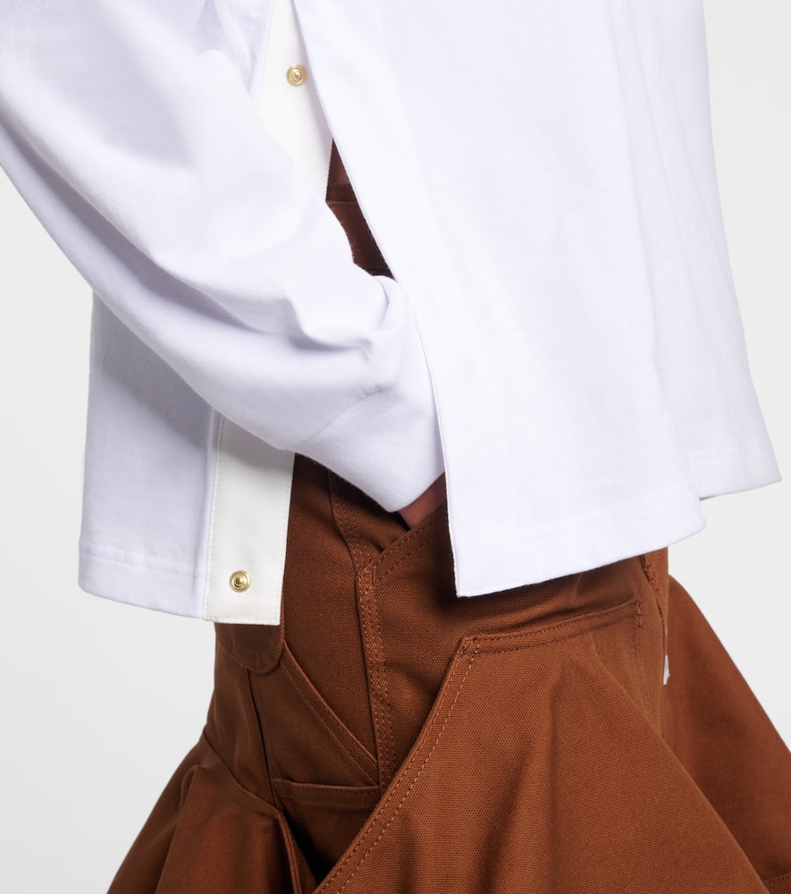 Sacai X Carhartt Layered Cotton Jersey Top In White