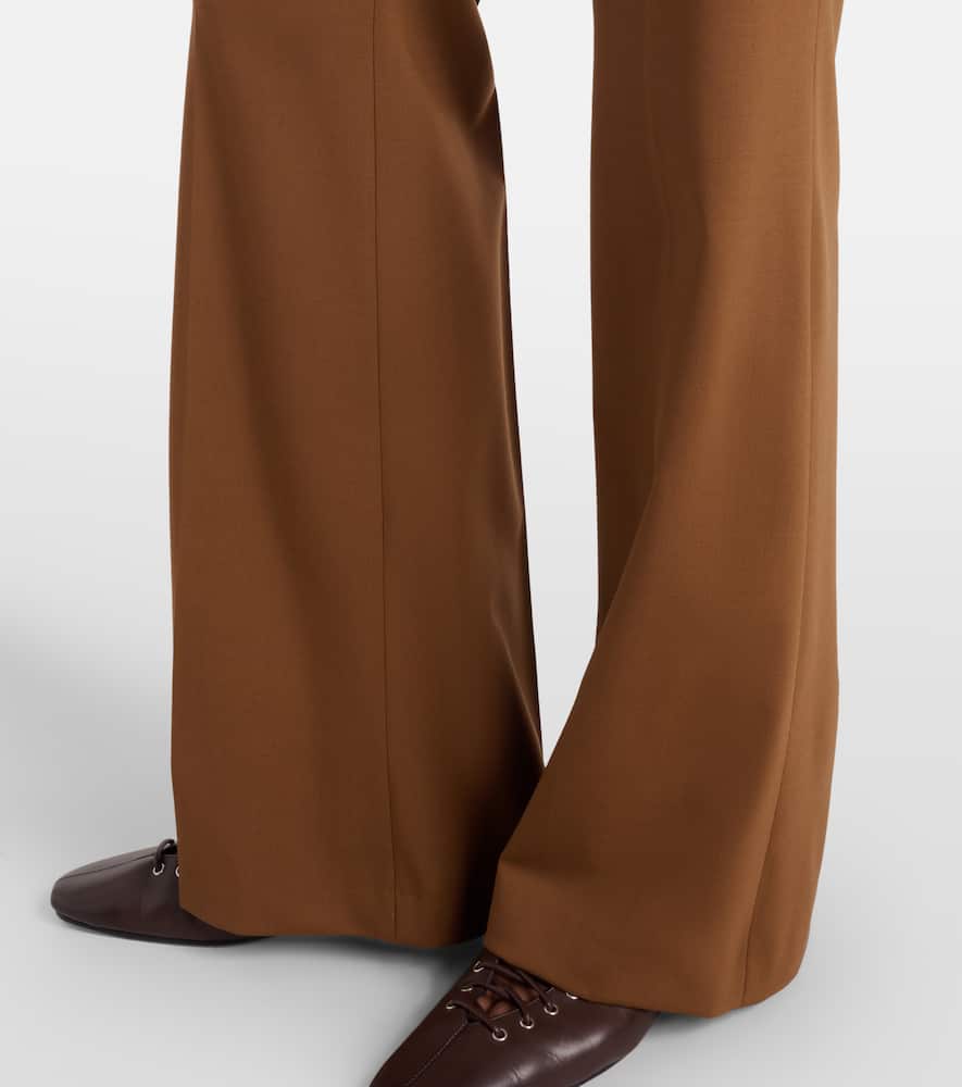 Etro Wool-blend Bootcut Pants In Animal Print