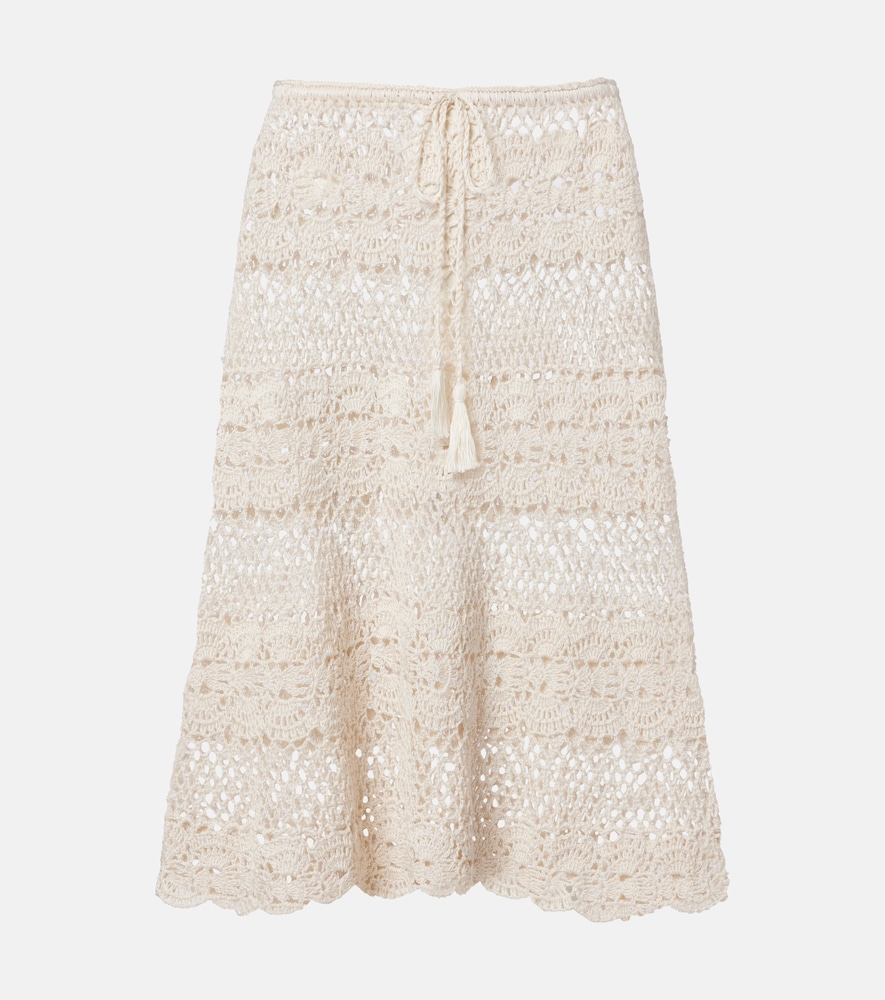 Anna Kosturova Marianne crochet cotton midi skirt