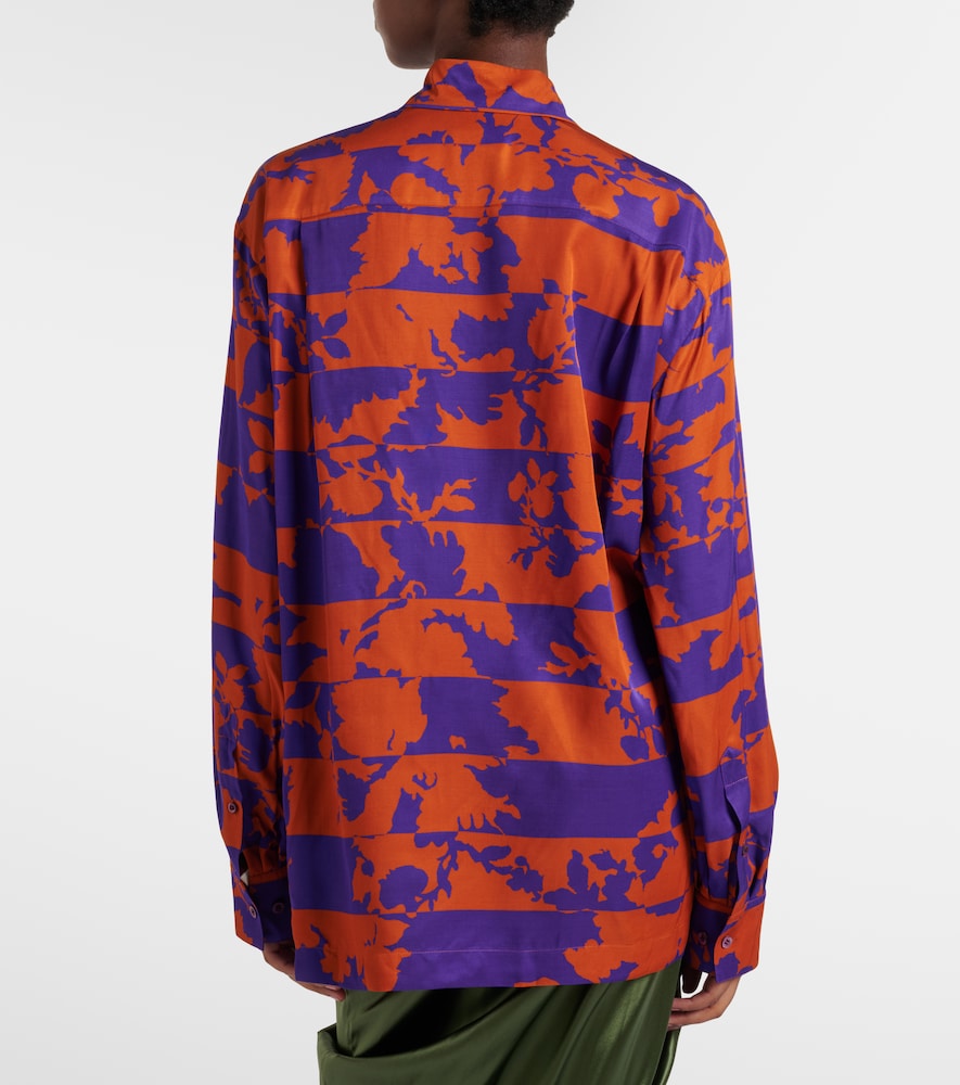  Dries Van Noten Dries Van Noten Camisa Oversized De Satén Estampada 
