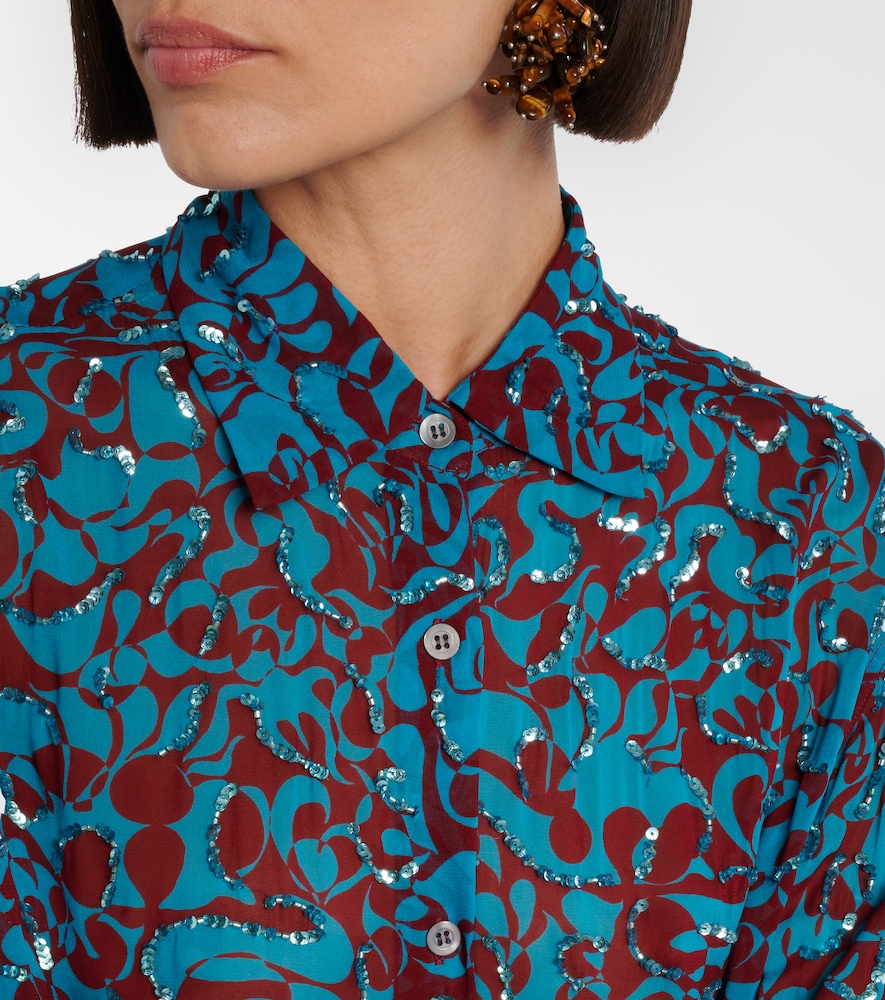  Dries Van Noten Dries Van Noten Printed Sequined Shirt 