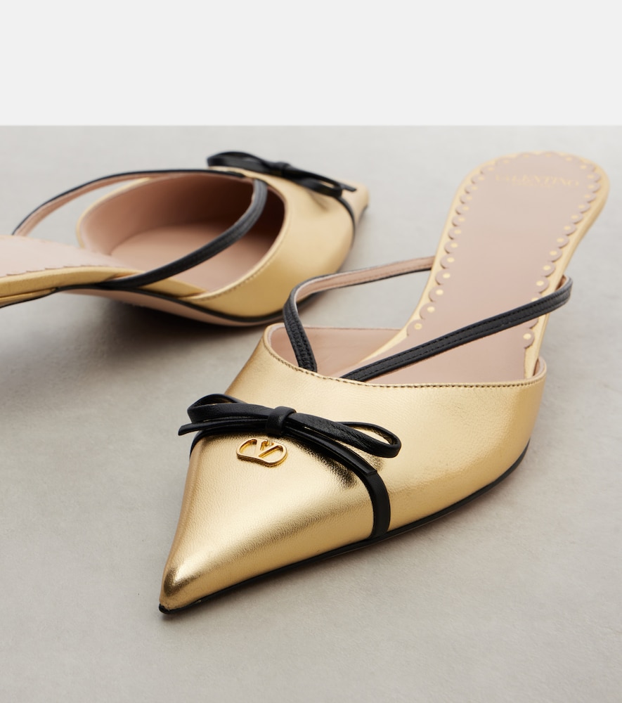  Valentino Garavani Valentino Garavani Mules Bepointy Vlogo 45 Aus Metallic-leder 