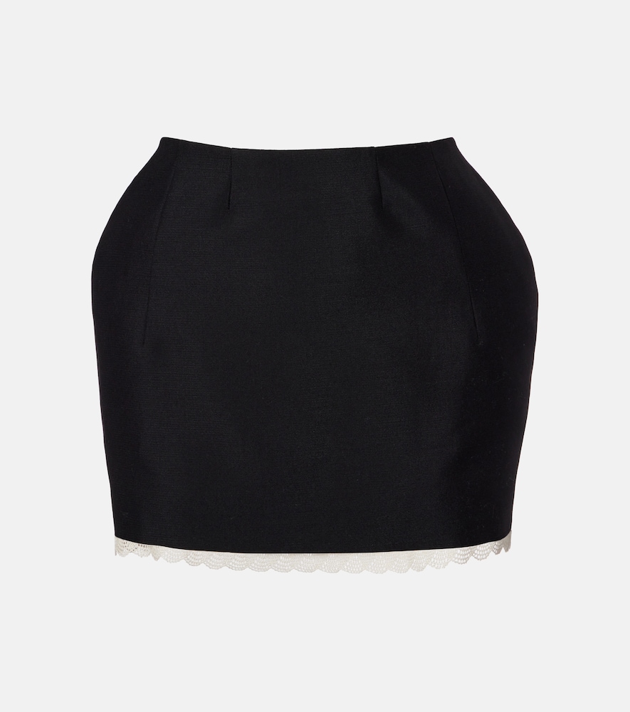 Magda Butrym Lace-trimmed wool and mohair miniskirt