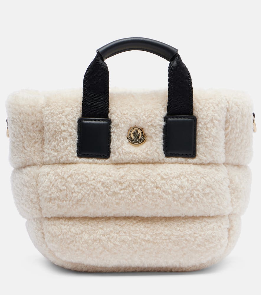 Moncler Caradoc Mini Teddy Tote Bag In Neutral
