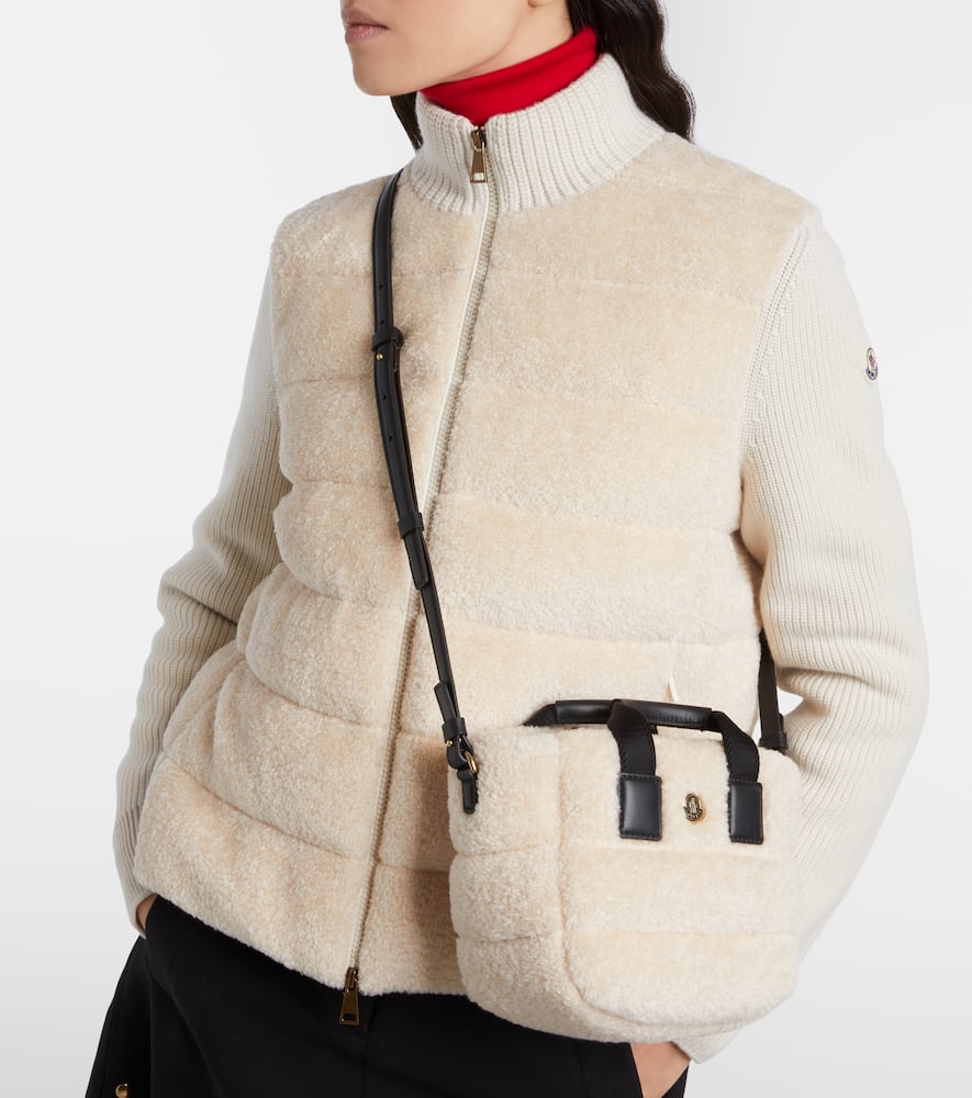 Moncler Caradoc Mini Teddy Tote Bag In Neutral