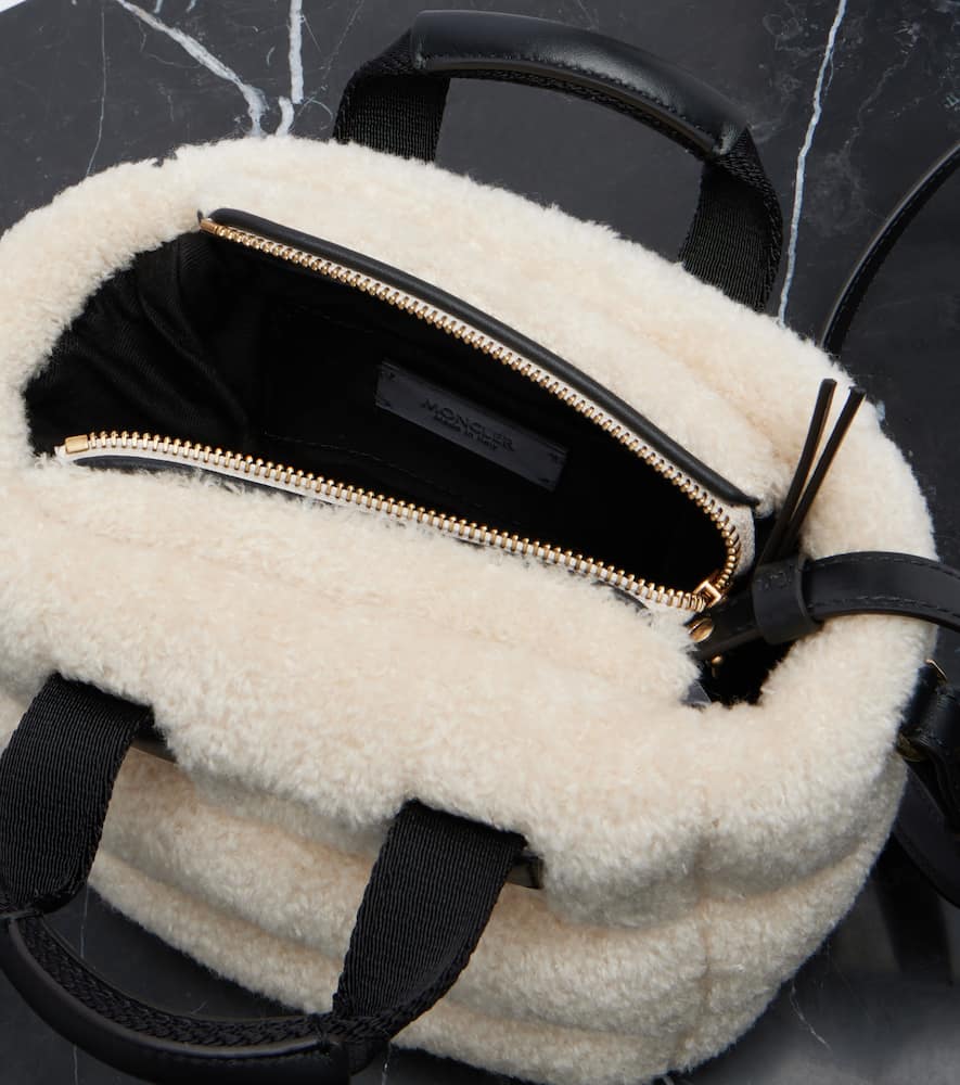 Moncler Caradoc Mini Teddy Tote Bag In Neutral