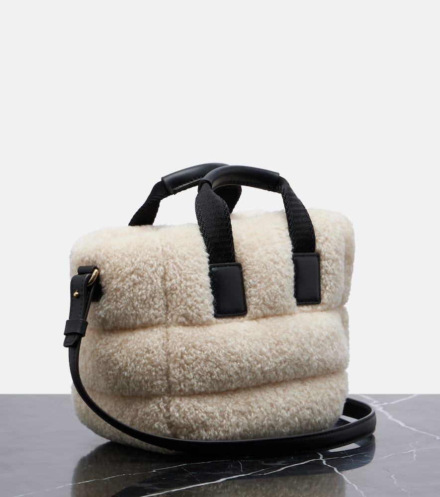 Moncler Caradoc Mini Teddy Tote Bag In Neutral