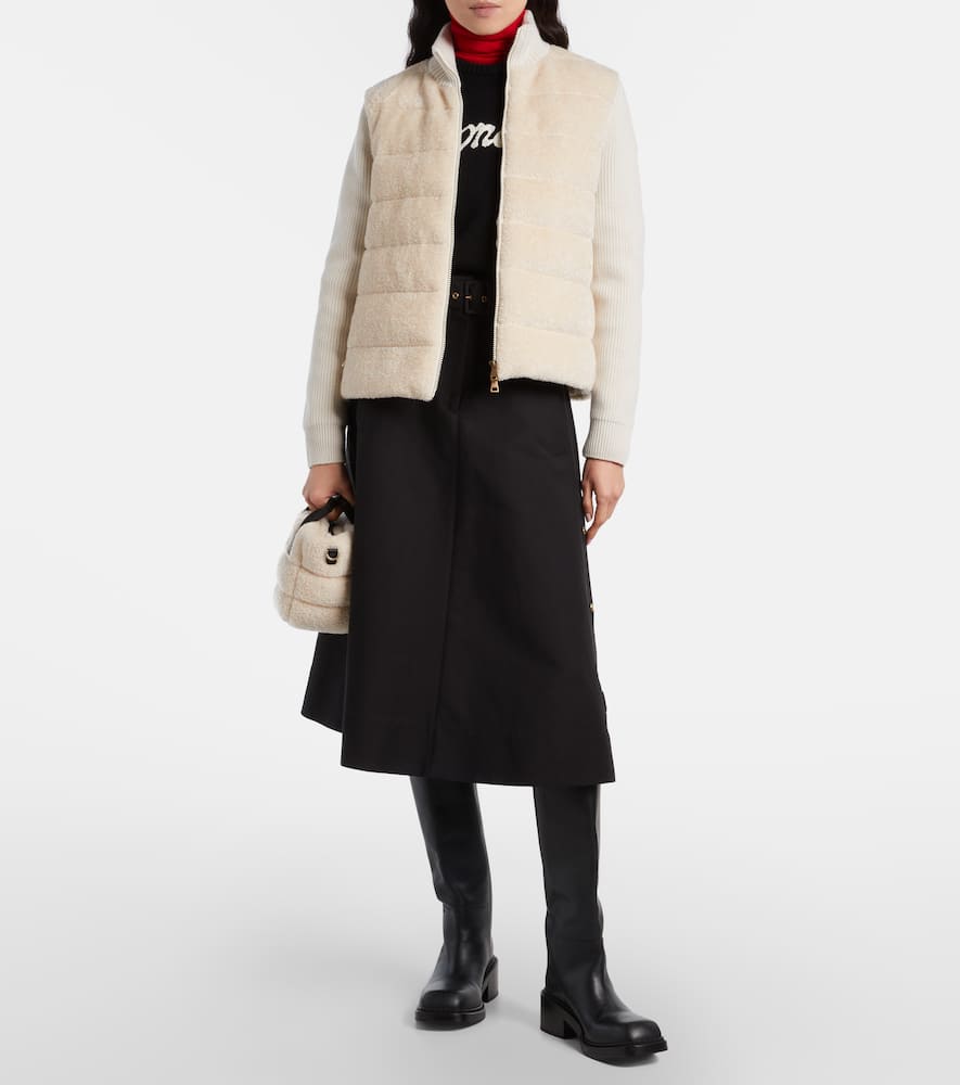 Moncler Caradoc Mini Teddy Tote Bag In Neutral