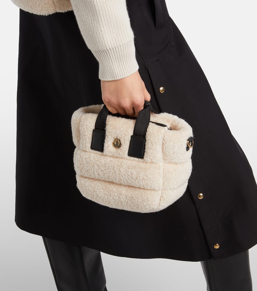 Moncler Caradoc Mini Teddy Tote Bag In Neutral