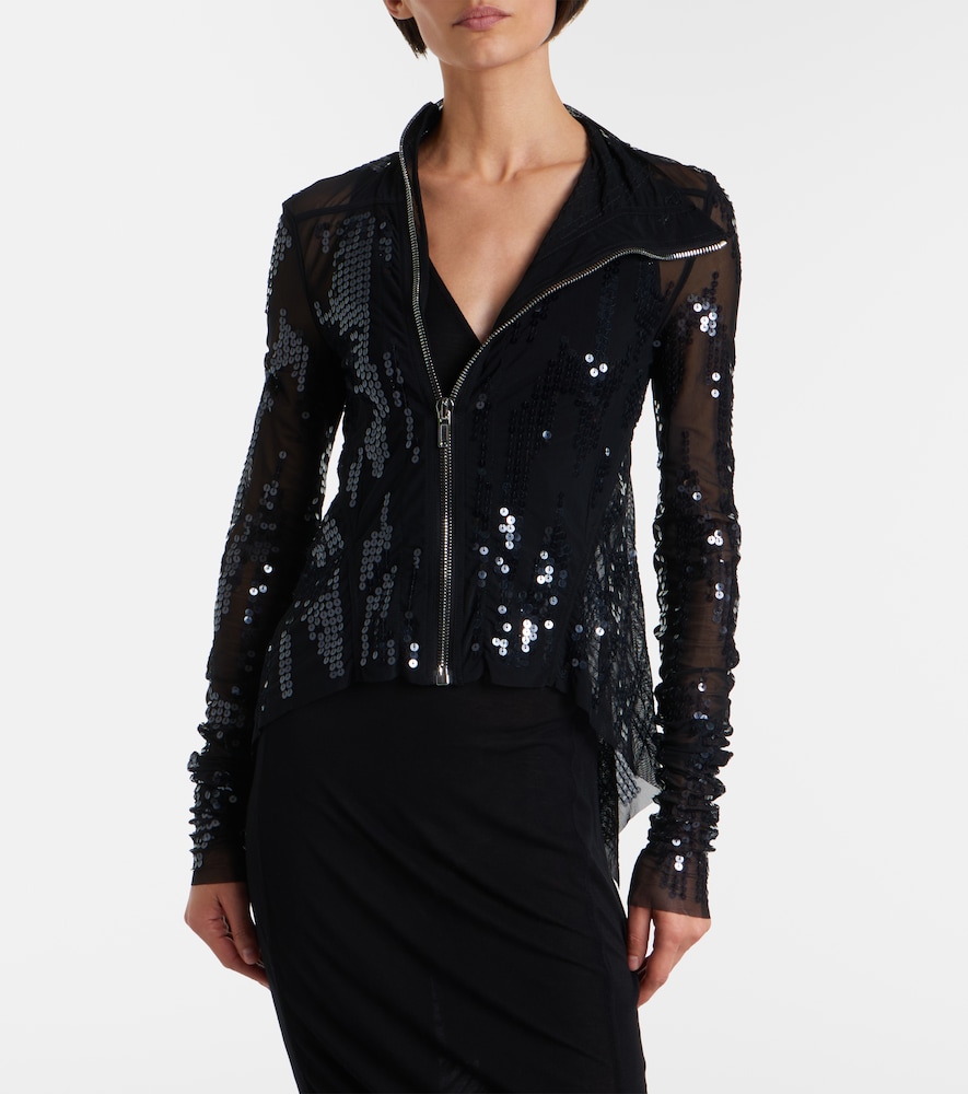  Rick Owens Rick Owens Gary Sequined Tulle Jacket 