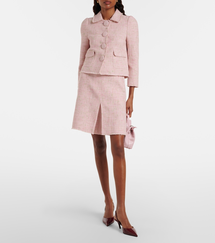 Shushu/Tong Belted cotton-blend tweed pencil skirt