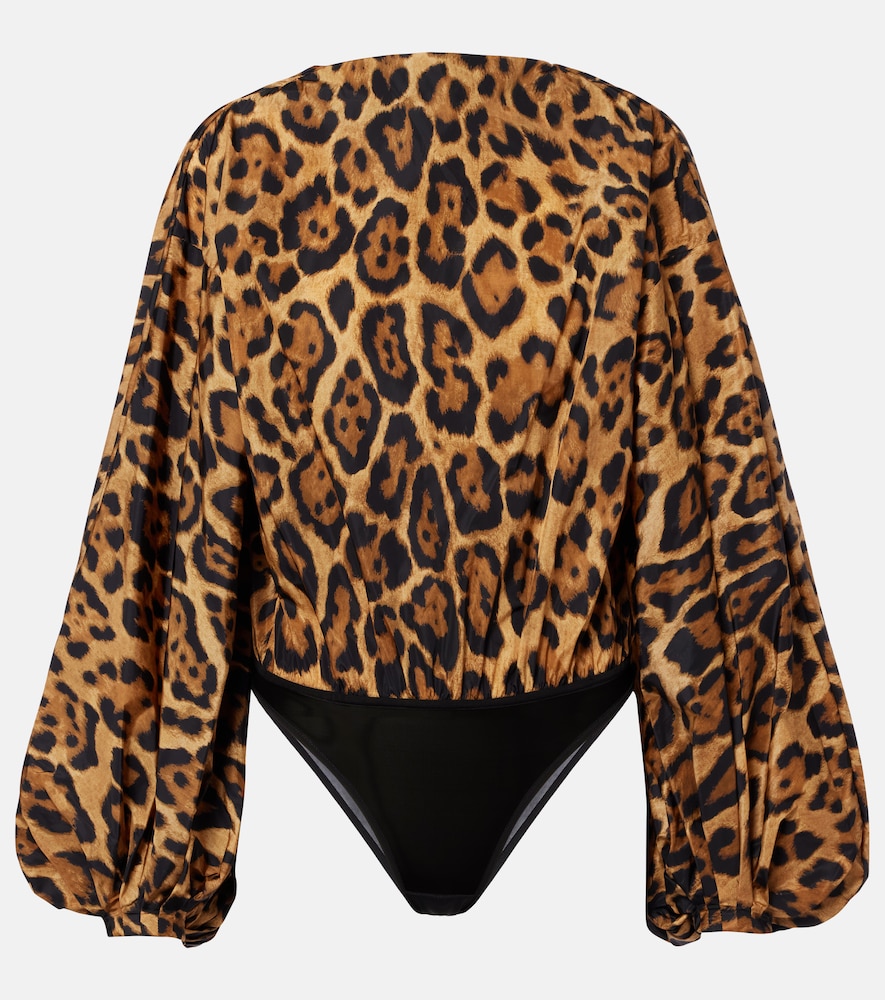 Alaia Alaïa Oversized animal-print bodysuit