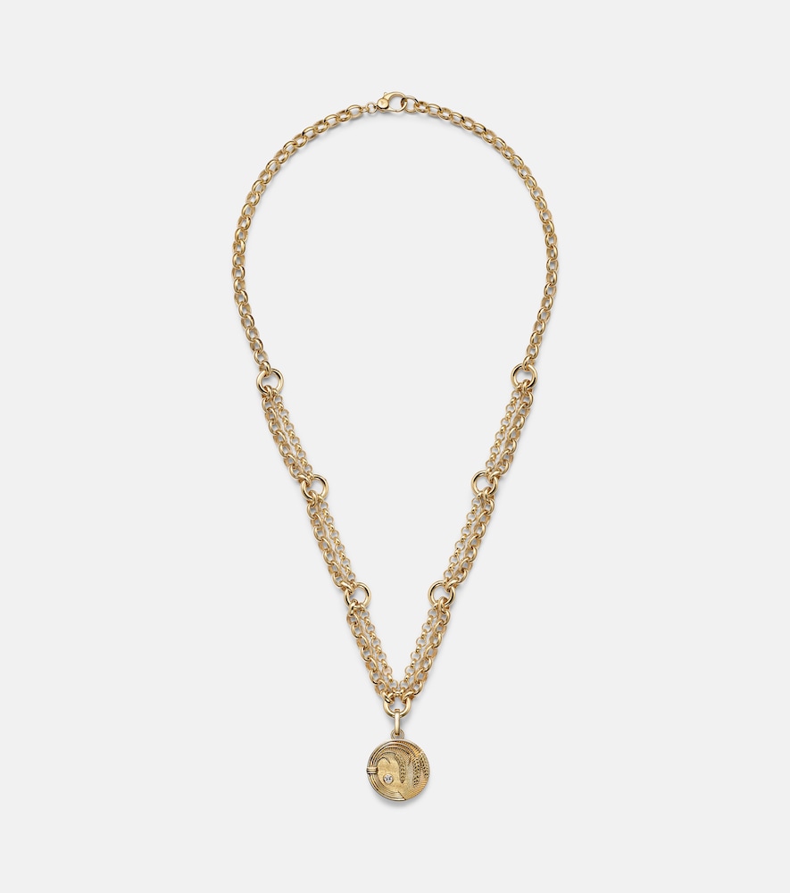 FoundRae Infinite Gratitude 18kt gold pendant necklace with diamond