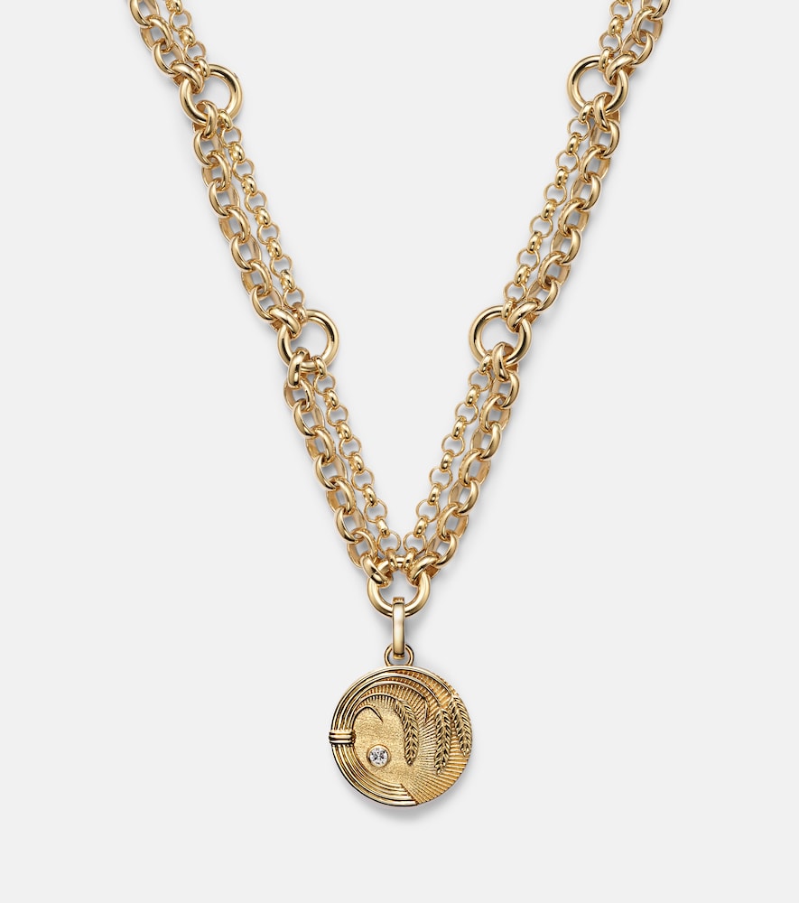  Foundrae Foundrae Halskette Infinite Gratitude Aus 18kt Gelbgold Mit Diamant 