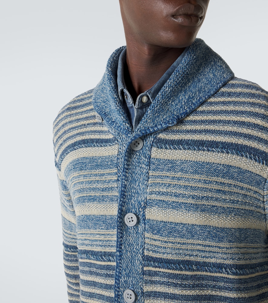 Striped Cotton And Cardigan