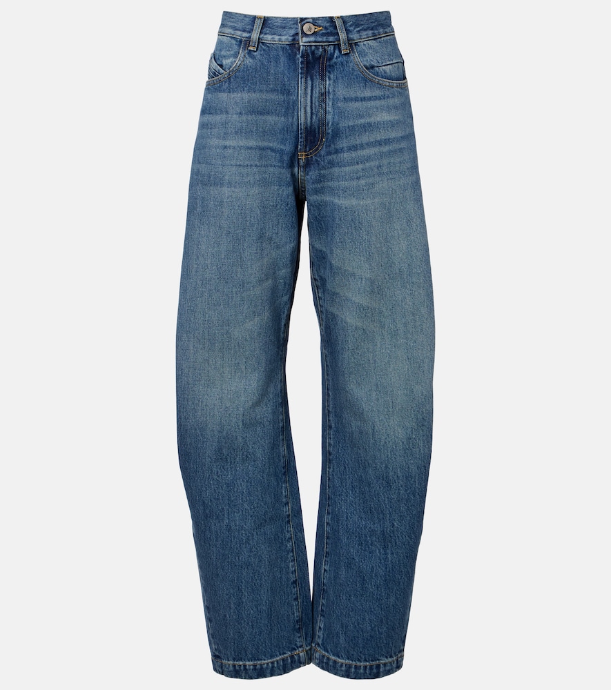 The Attico Women's Blue Mid-Rise Barrel-Leg Jeans Size 29 - Mytheresa
