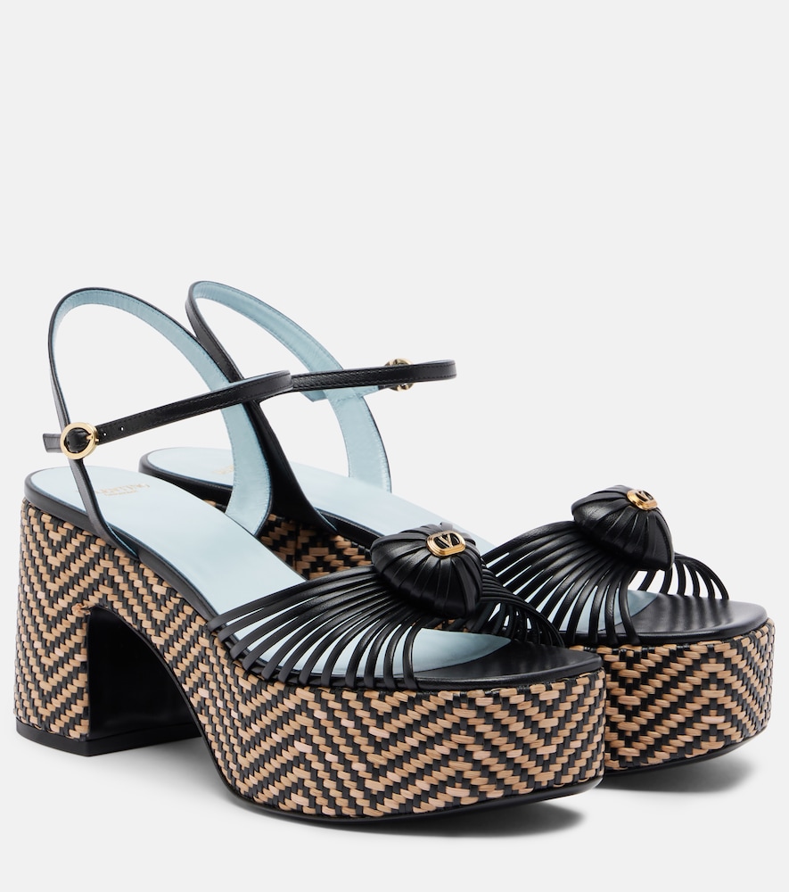 Plateausandalen Cœur Royal aus Leder