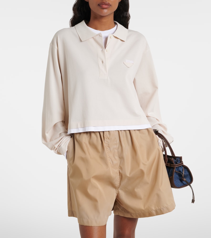 Prada Cotton piqué and jersey polo shirt