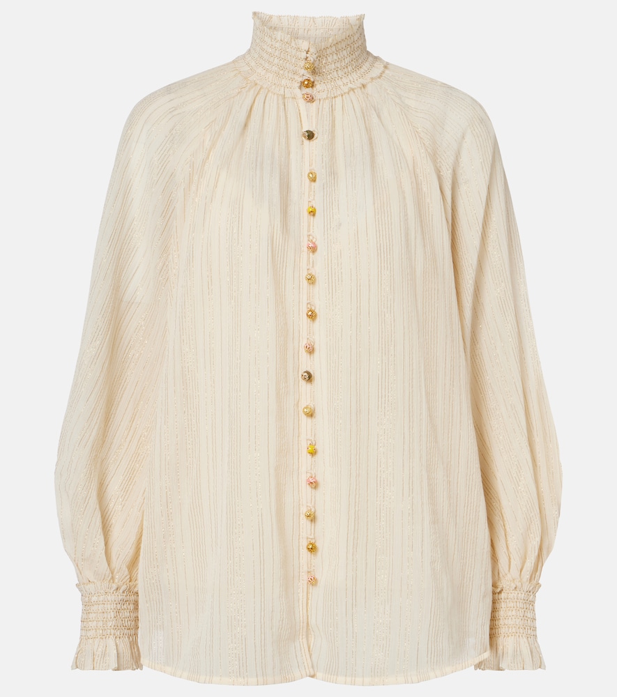 Zimmermann Aster cotton and silk-blend blouse