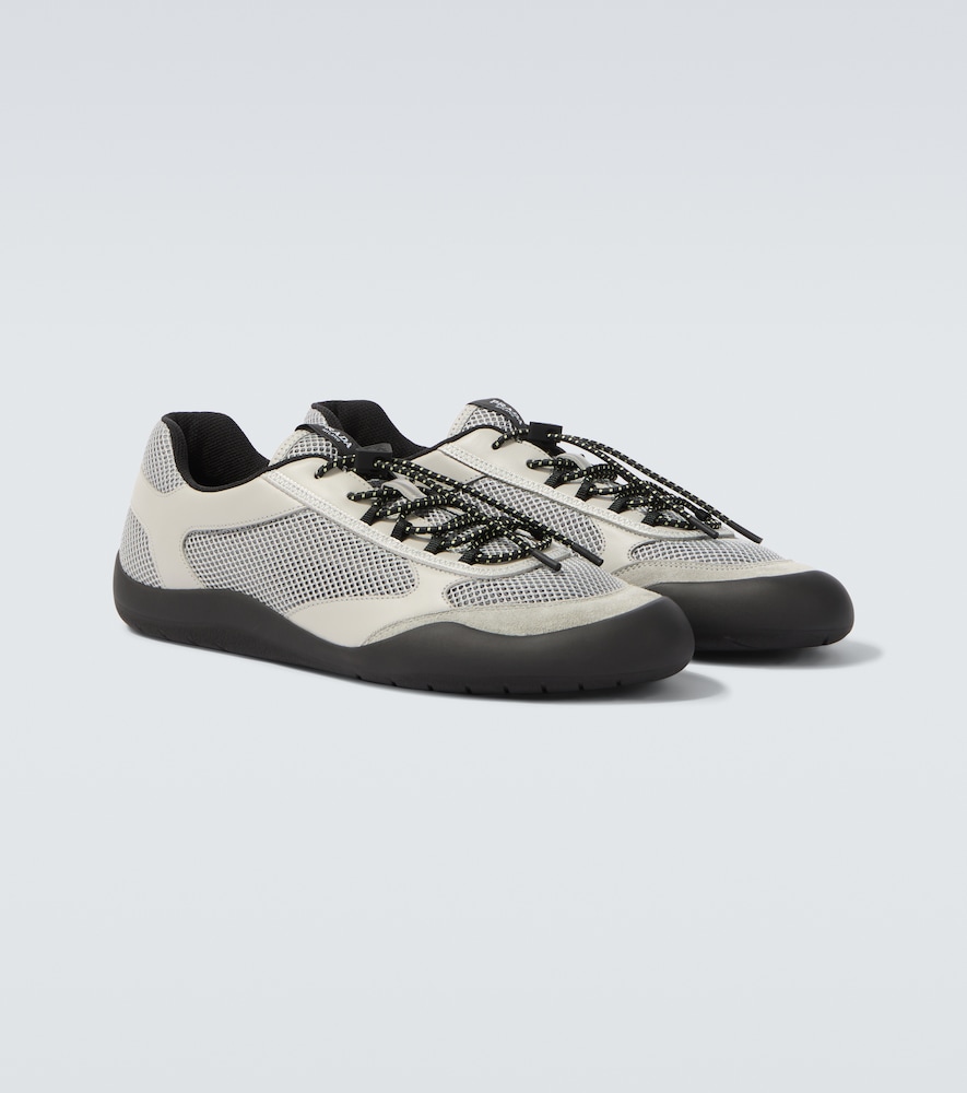 Prada Speedrock leather-trimmed sneakers