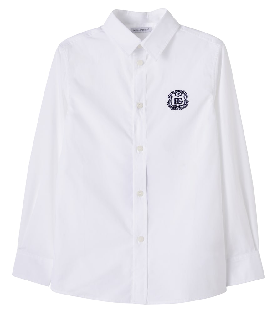 Camicia in popeline di cotone con ricamo