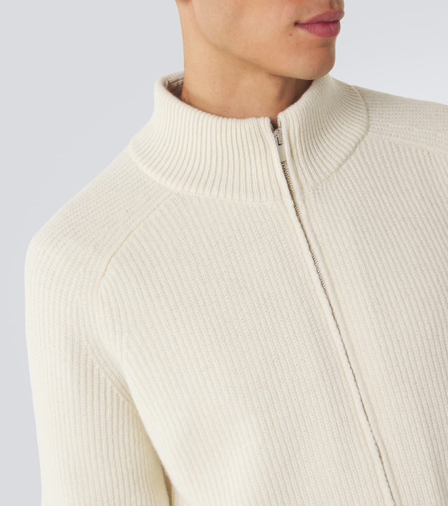 Lardini Ribbed-knit wool and cashmere zip-up cardigan | Thumbnail 6