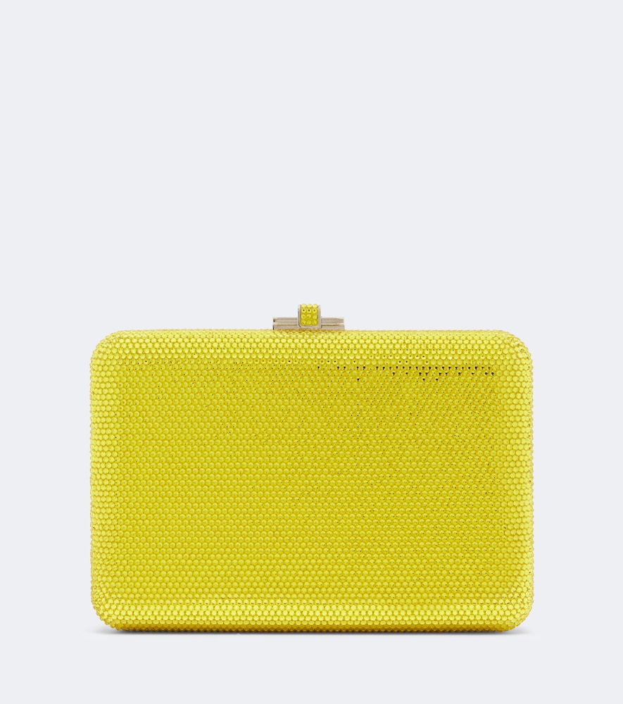 Judith Leiber Slim Slide Embellished Clutch In Yellow
