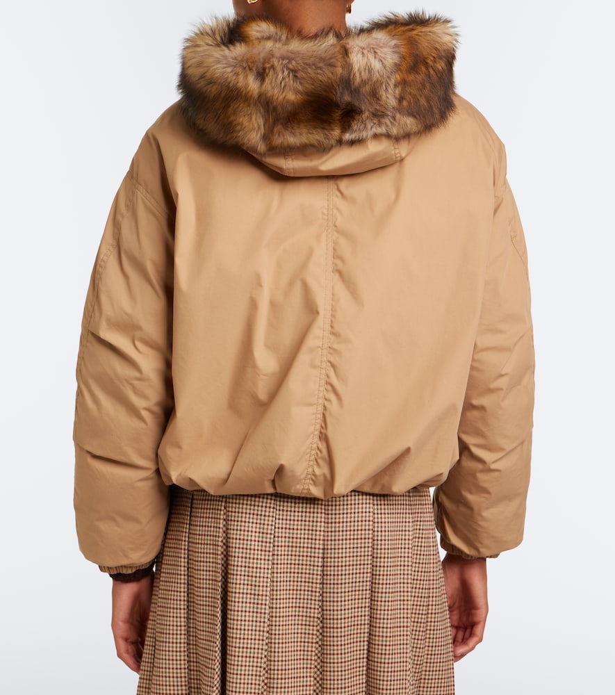 Shearling-Trimmed Cotton-Blend Down Jacket