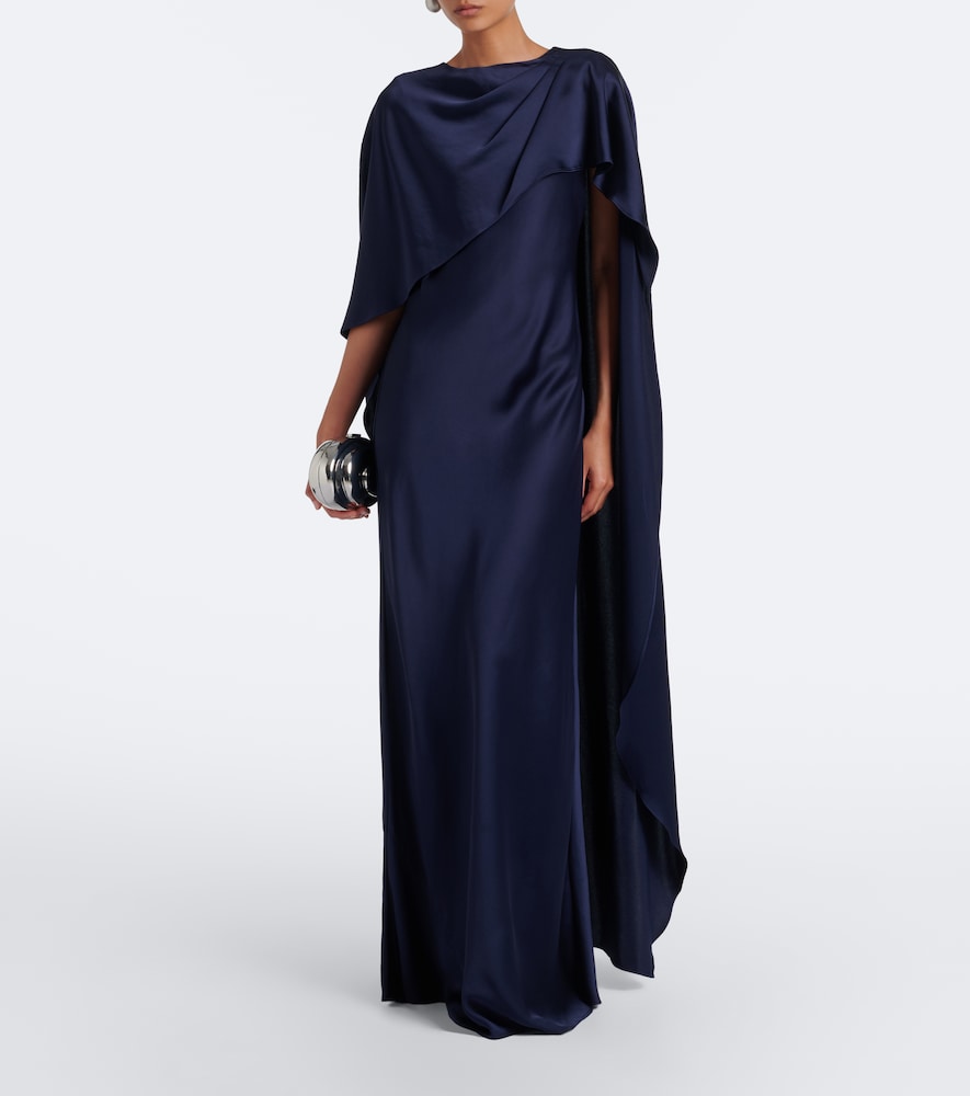 Simkhai Izel asymmetric caped satin gown | Thumbnail 2