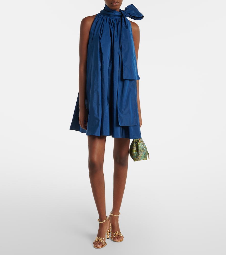 Max Mara Elegante tie-neck taffeta minidress