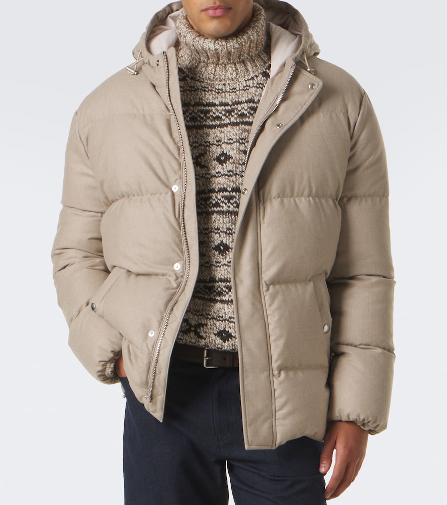 Wool, Silk, And Cashmere Puffer Jacket