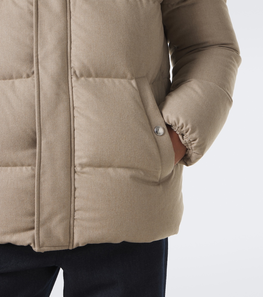 Wool, Silk, And Cashmere Puffer Jacket