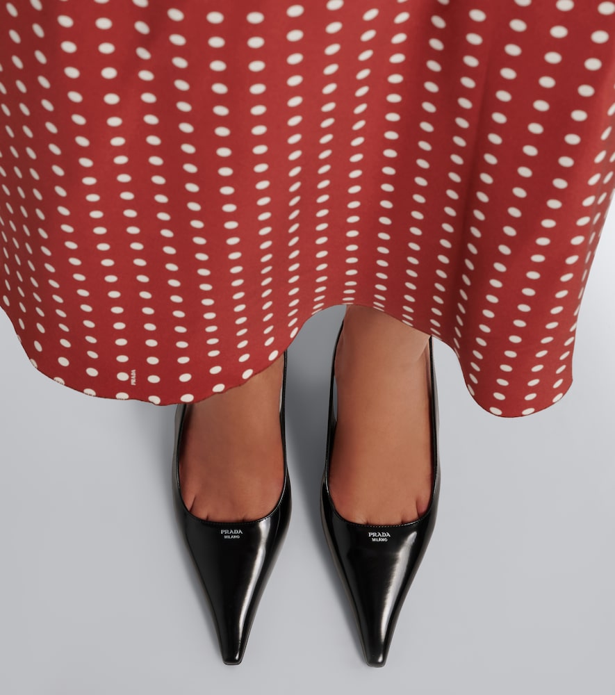 Prada Leather Slingback Pumps In Black