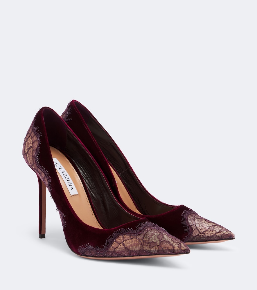 Pumps Meadow aus Samt mit Spitze