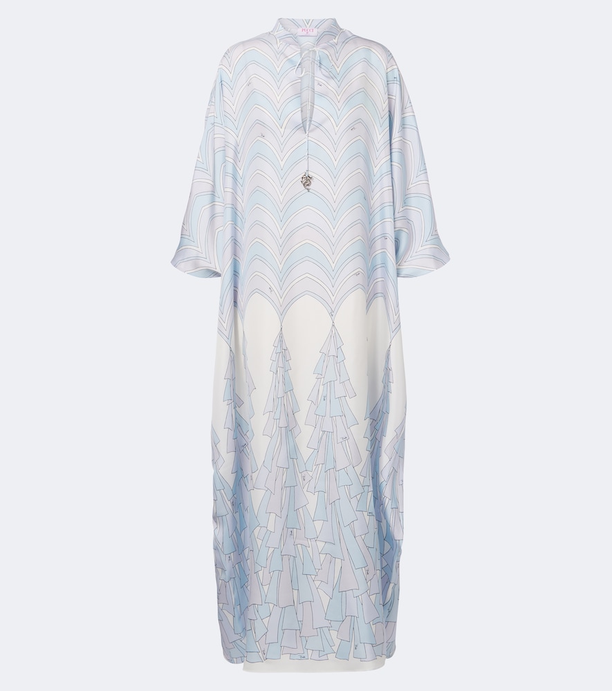 Pucci Baiadera Silk Twill Kaftan In Blue