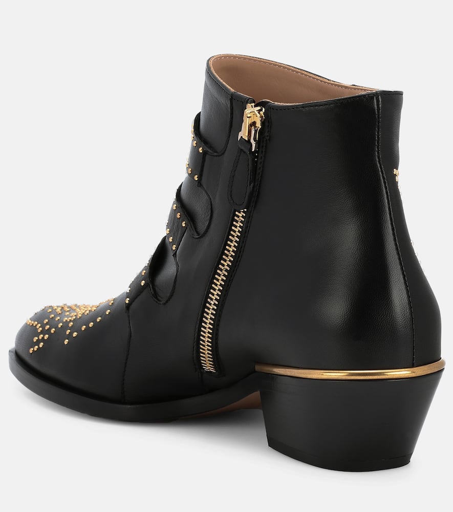 Chloé Chloe Women Embellished Nappa Leather Susanna Ankle Boots In Black