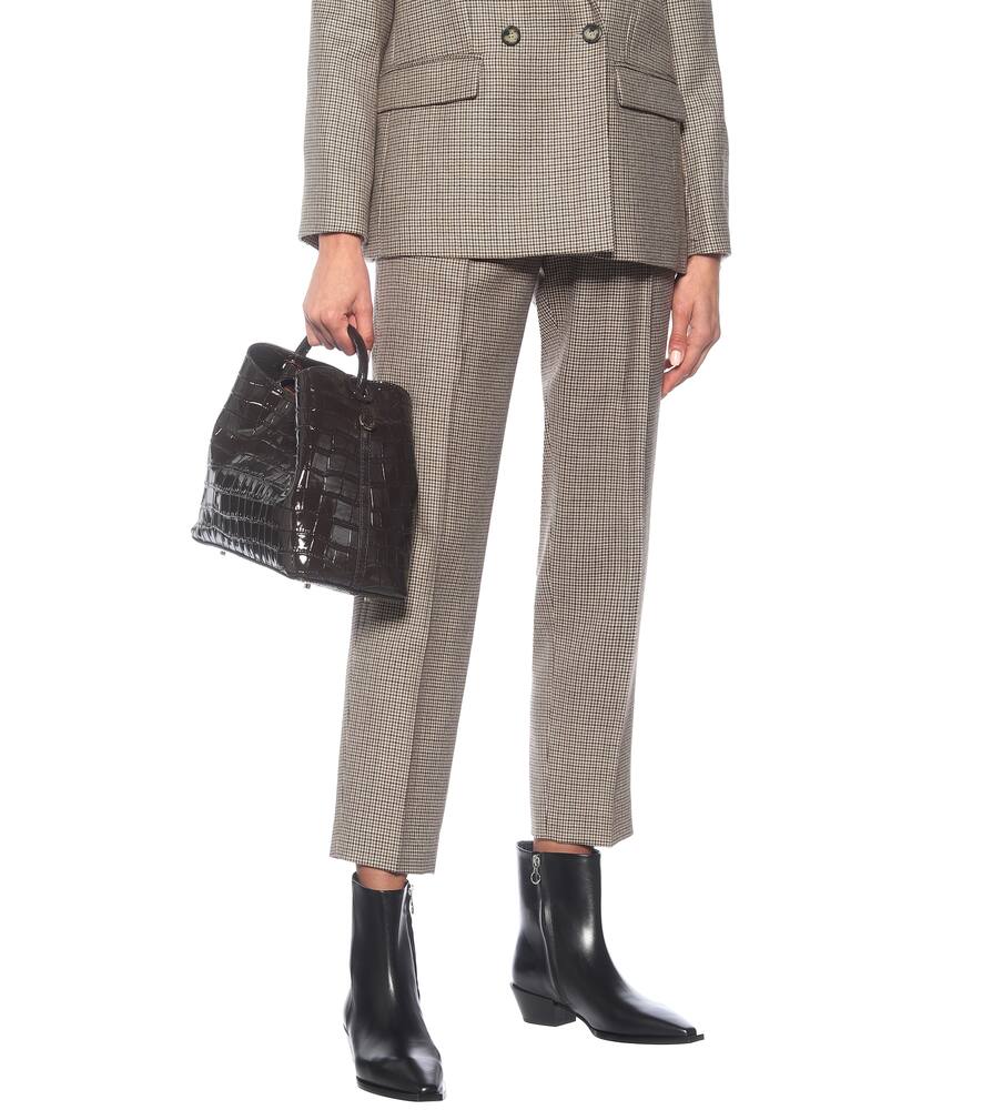 ELLEME RAISIN CROC-EFFECT SHOULDER BAG,P00488994