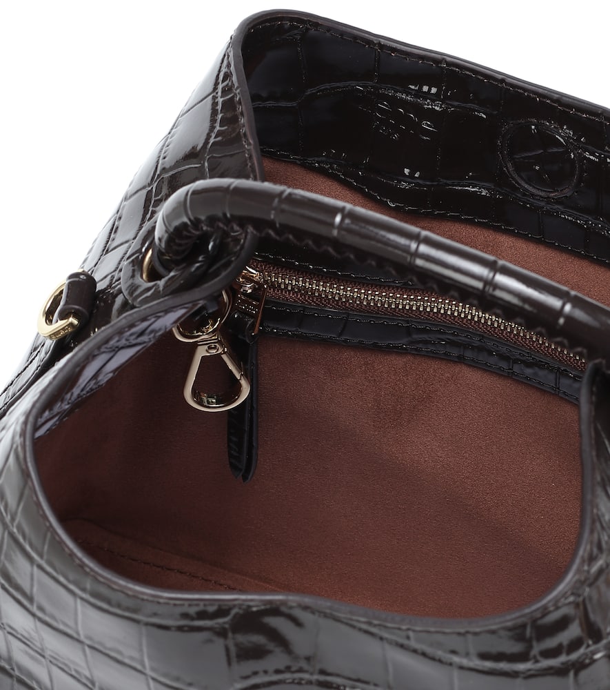 ELLEME RAISIN CROC-EFFECT SHOULDER BAG,P00488994