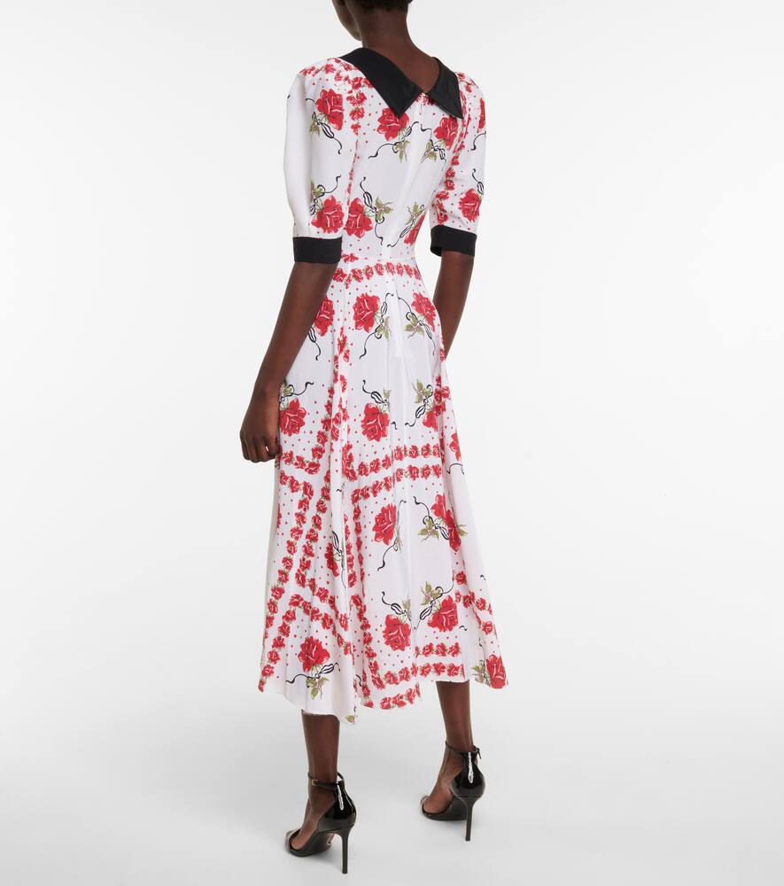 RODARTE FLORAL SILK MIDI DRESS,P00548329
