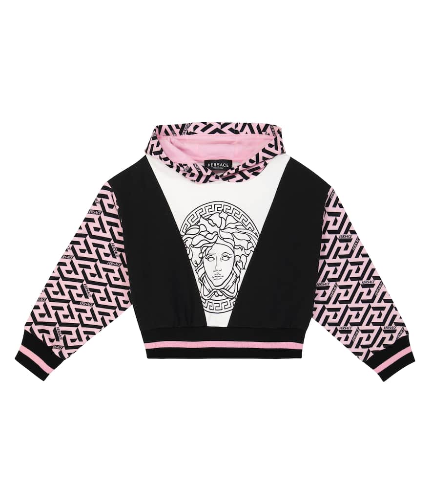 Versace Kids Printed cotton jersey hoodie