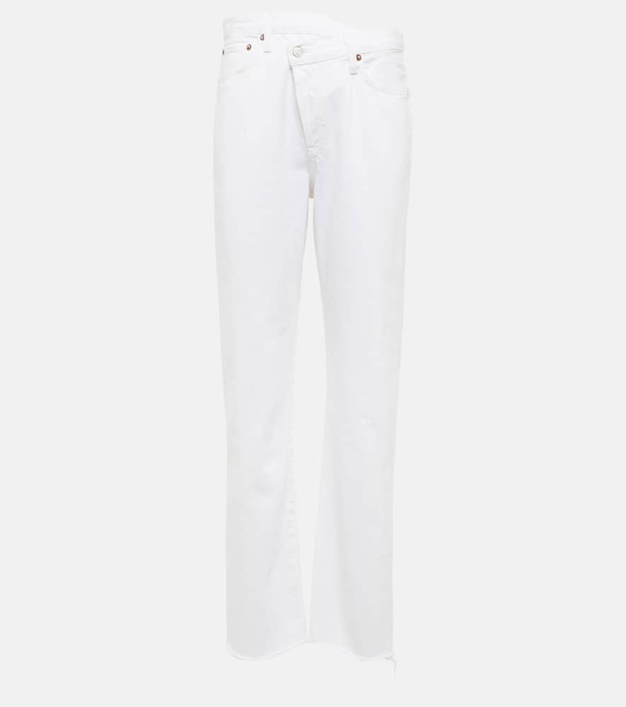 Shop Agolde Criss Cross High-rise Straight Jeans In Element