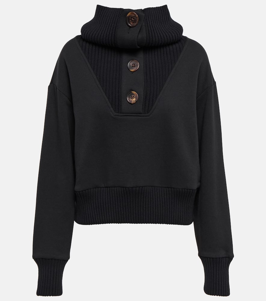 Varley Milan Cotton-blend Sweater In Black