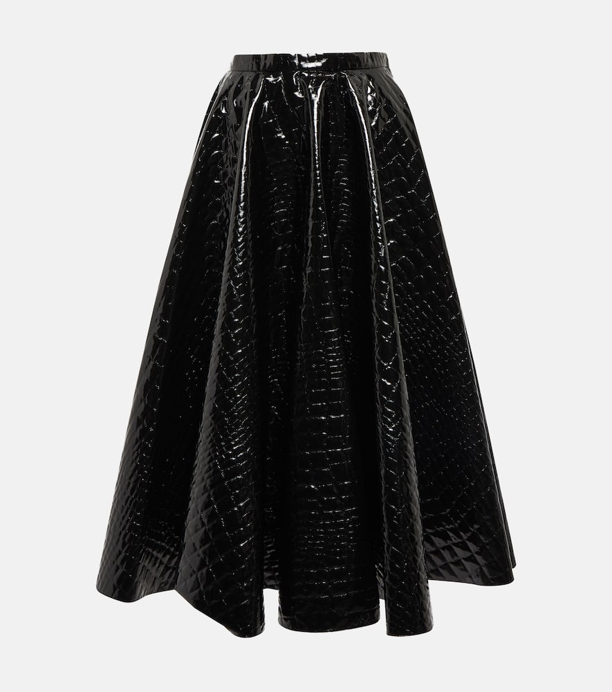 Alaïa Croc-effect High-rise Skirt In Black