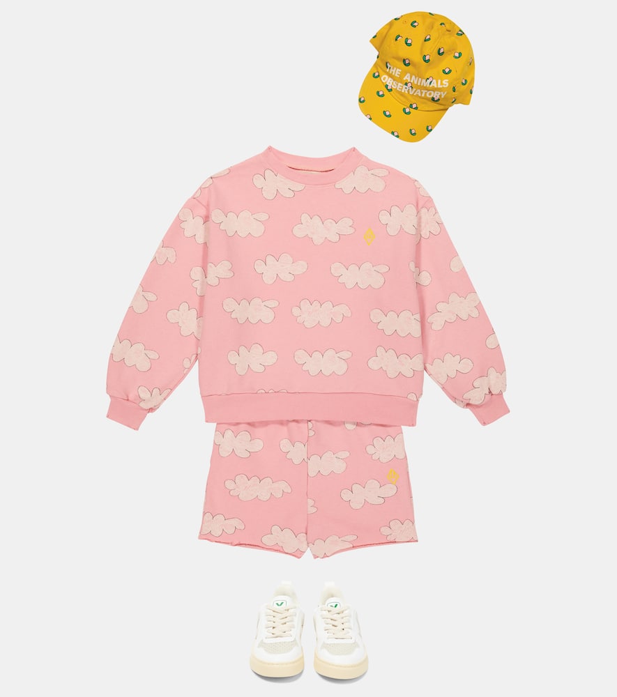 The Animals Observatory Hedgehog Printed Cotton Jersey Shorts In Pink