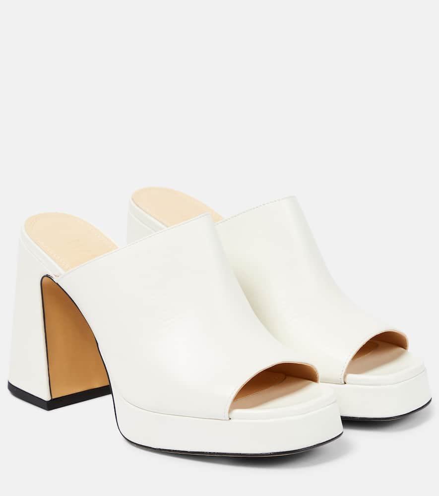 Alba 90 platform leather mules