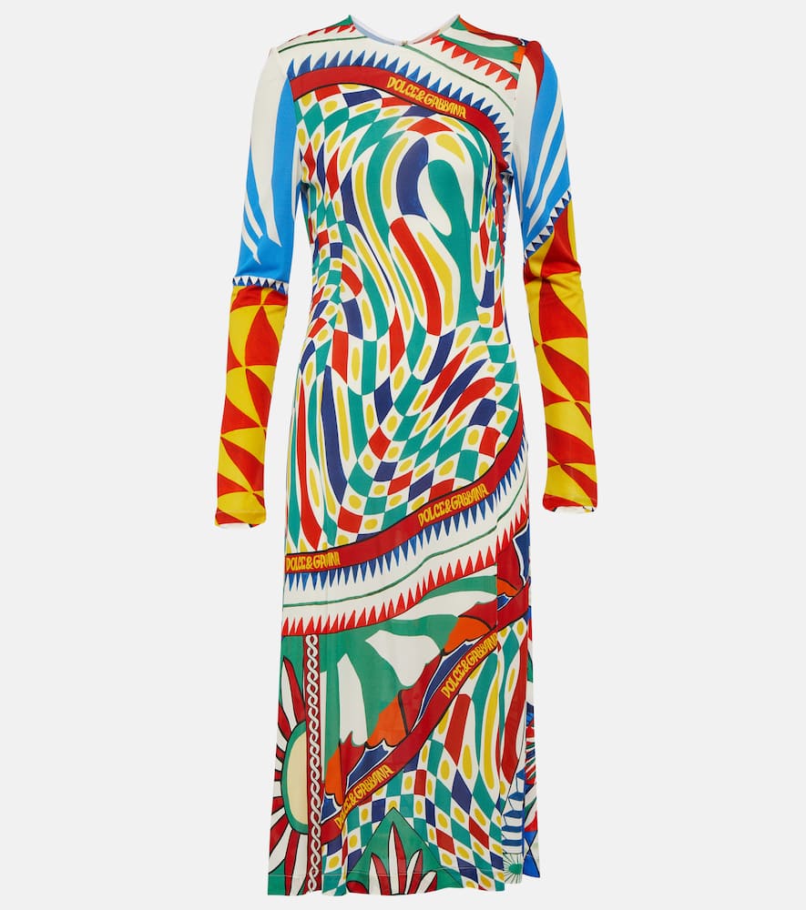 Dolce & Gabbana Carretto printed organzine midi dress