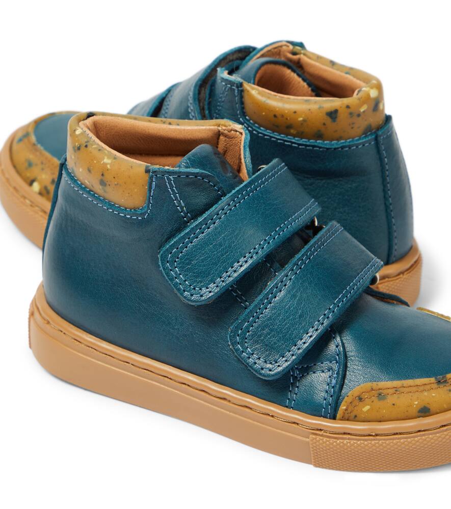 Shop Petit Nord Leather Sneakers In Blue