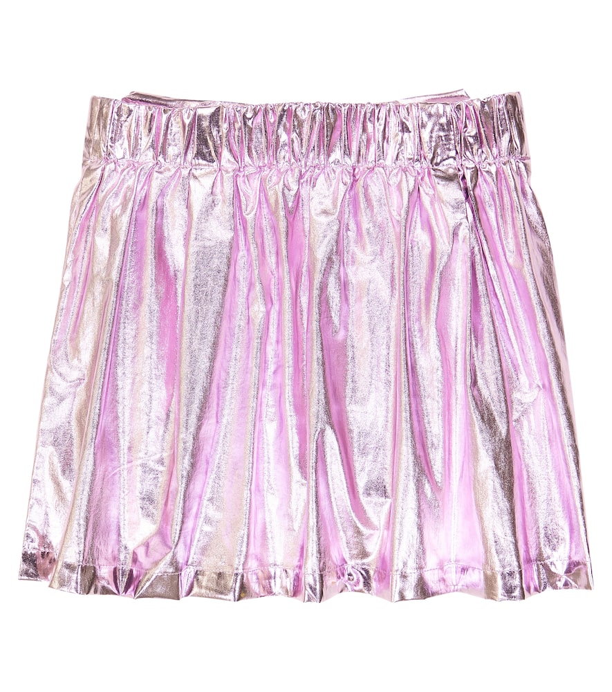 Shop Caroline Bosmans Bow-embellished Cotton-blend Skirt In Metallic
